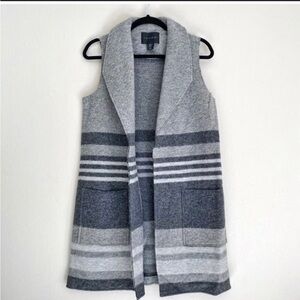 Tahari Heather Gray Wool Cardigan